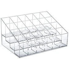 Clear Acrylic Lipstick Holder Makeup Organizer for Lipstick Brushes w/ 24Slots