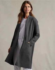 The White Company Shawl Collar Oversize Wool Coatigan, Grey, X-small, Rrp £149