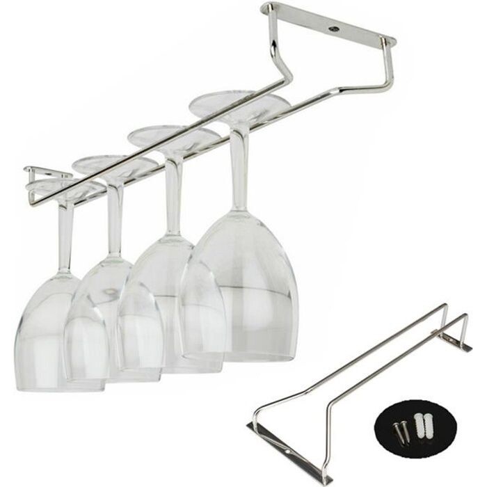 Porte-verre à pied 35 cm en acier inoxydable pour cuisine