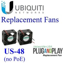 Pack of 2x new quiet version replacement fans for UniFi Switch US-48 no PoE 