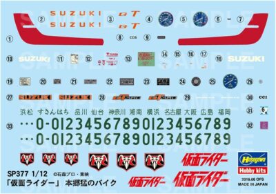 Hasegawa Kamen Rider Takeshi Hongo's Bike Suzuki GT380 B 1/12