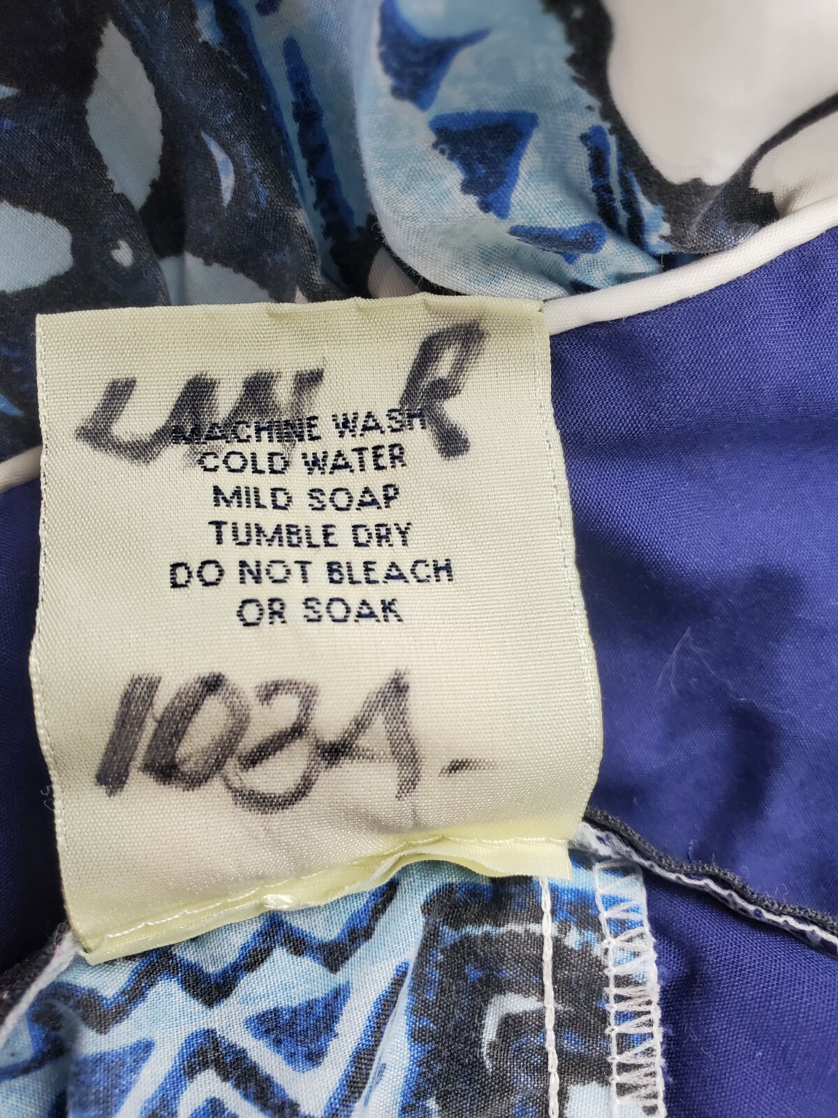 Vtg Winnie Fashion Blue Hawaiian Hibiscus Dress MuuMuu Kimono Womens XL image 5