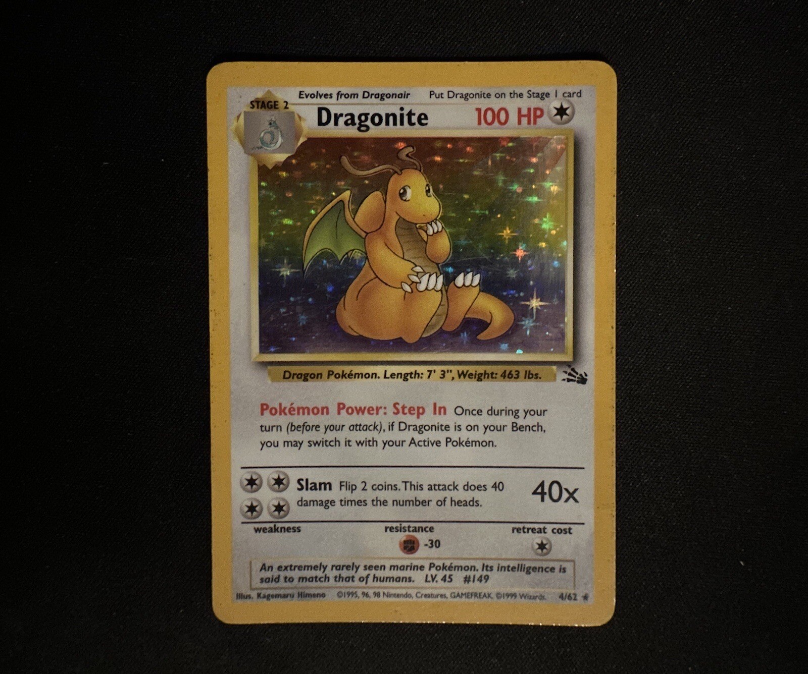 Dragonite - Fossil - 4/62 - Holo Rare Pokémon TCG Unlimited LP x1