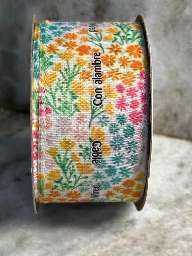 Offray Silk Ribbon Urban Cinta 1 1/2 X 9Ft 100% Polyester Flowers Pattern - Picture 4 of 4