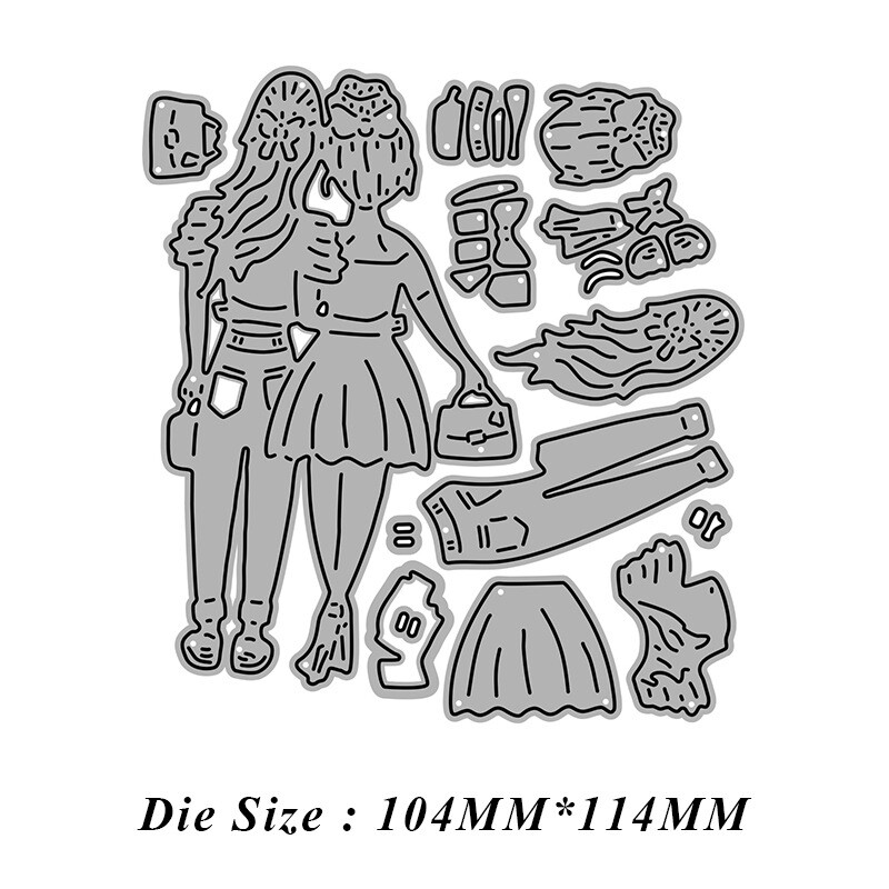 Girl Metal Cutting Dies Scrapbooking Paper Crafts Embossing Stencils Template
