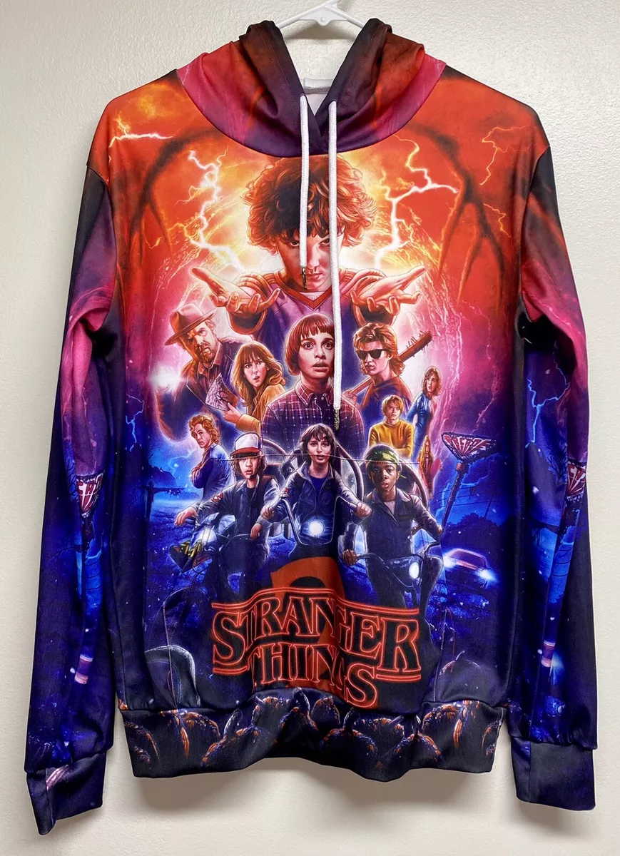 Stranger Things Size Hoodie Med Netflix Pullover Sweatshirt Long