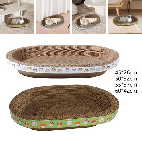 Fenteer Ovales Katzenkratzbett – Lounge, Schlafplatz & Kratzbrett In Einem, 50x32 Cm, Aus Wellpappe, Schützt Möbel