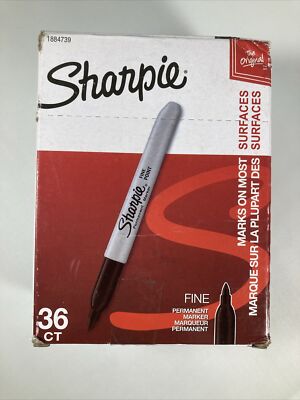 Sharpie Black Permanent Marker Fine Point 36 Count 1884739 New $0 Shipping!