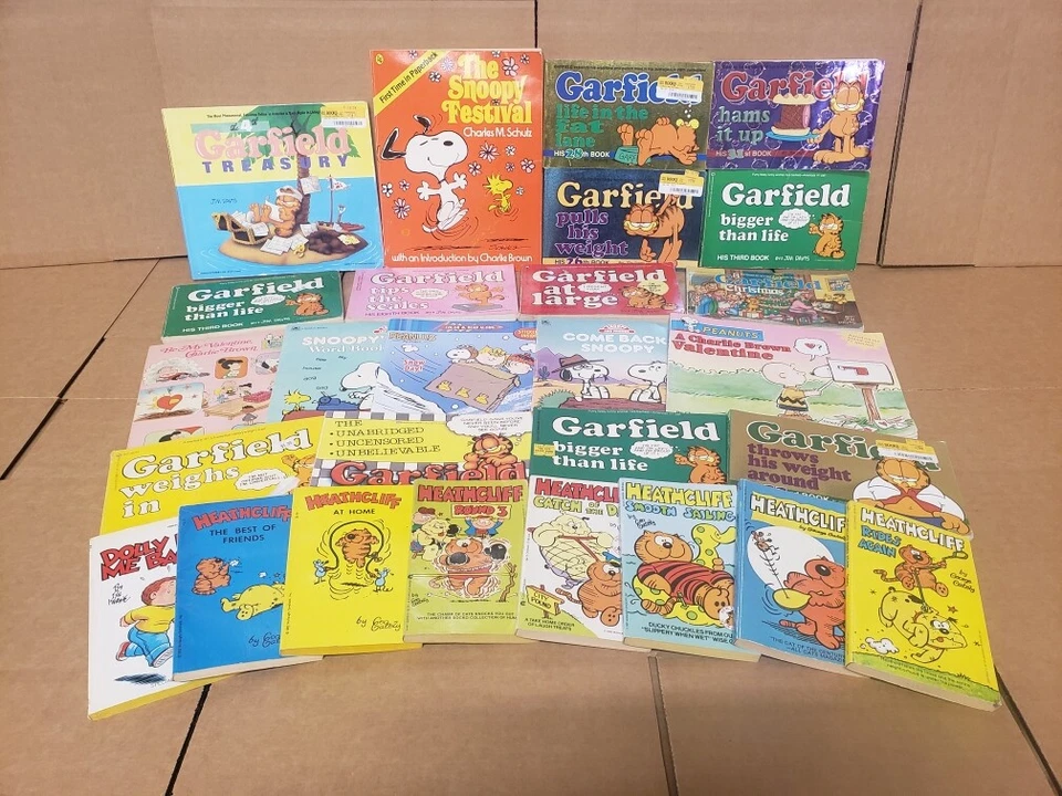 Лот из 10 комиксов GARFIELD/SNOOPY CHARLIE BROWN PEANUTS Schultz/Davis случайный выбор - Изображение 3 из 4