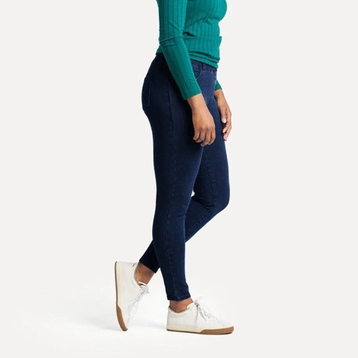 Betabrand Skinny Leg Pocket Dark Wash Yoga Denim Jeans Size Medium Petite  MP