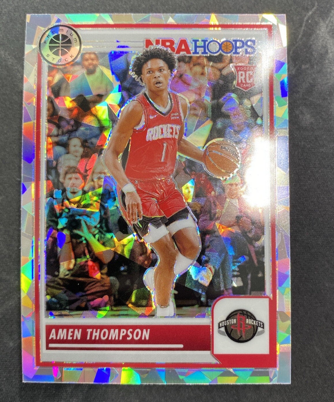 2023 Panini NBA Hoops Premium Stock Amen Thompson Cracked Ice #86 RC