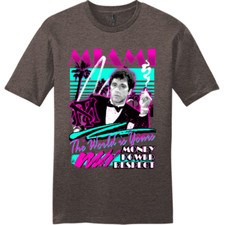 NEW ART SOCIETY SCARFACE MIAMI VICE TEE SHIRT HEATHER BROWN SM-4XL MADE IN USA