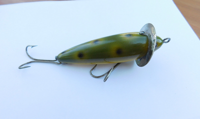 HEDDON 210 Surface Old Wood Fishing Lure Glass Eyes ~ NICE 
