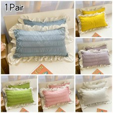 1 Pair Pillowcase Ruffle Frill Pillow Case Falbala Cover Lolita Vintage Bedding