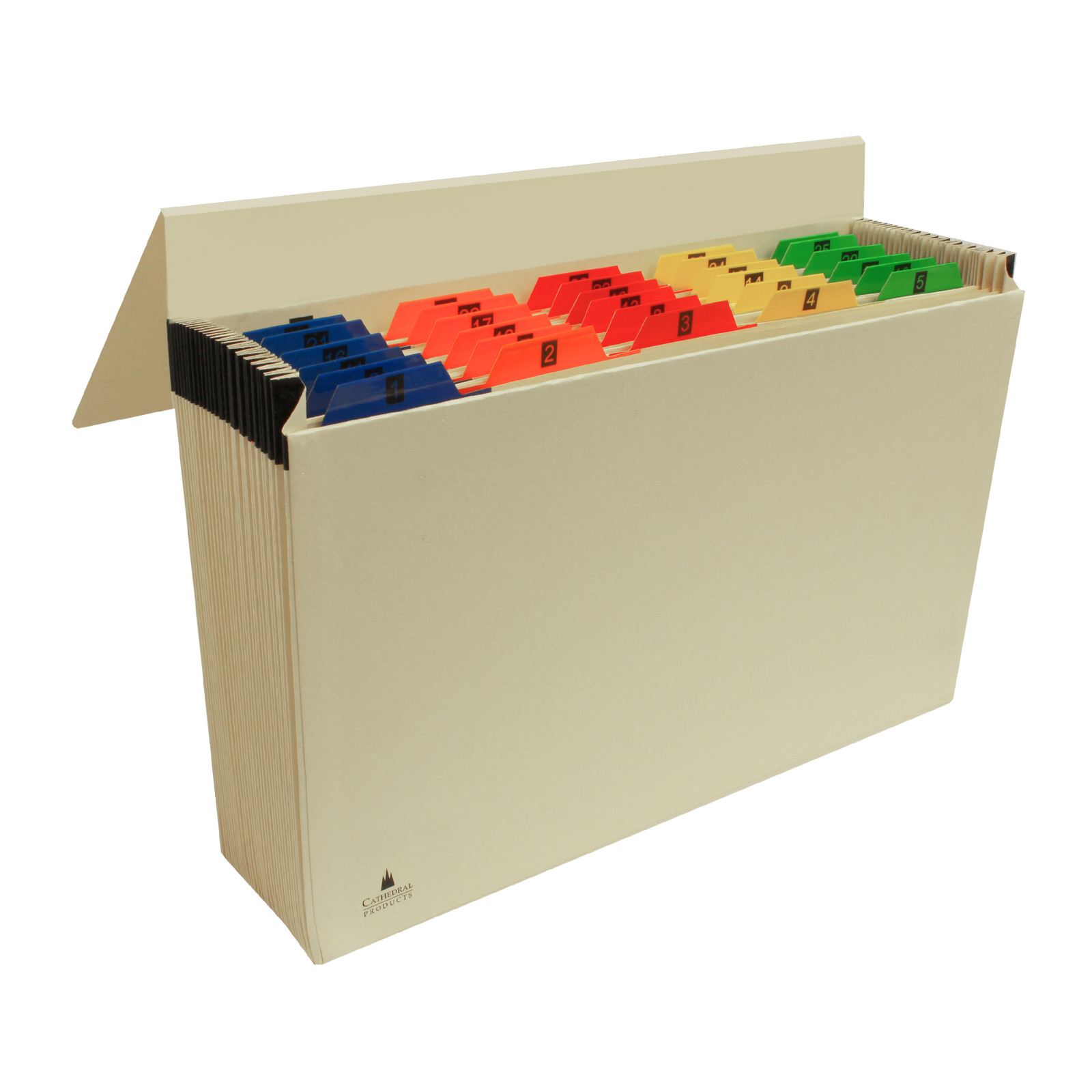 Cathedral Products 31-Pocket Manilla Expanding File with Numbered Tabs 1-31