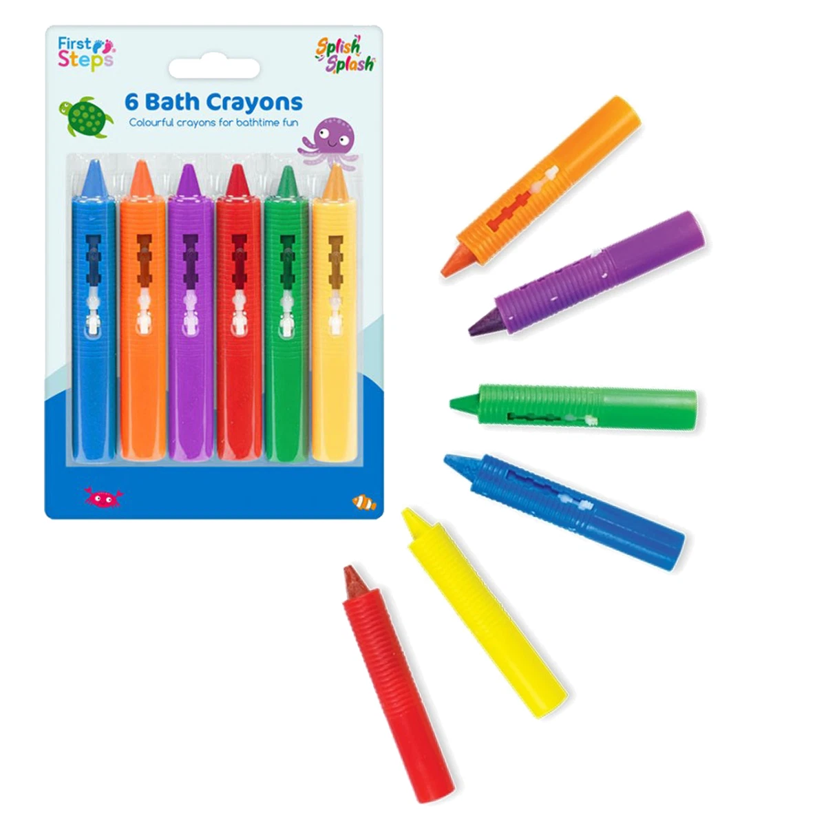 6 Bébé Pack Bain Crayons de Couleur - non Toxique Bain Jouets Par First  Steps