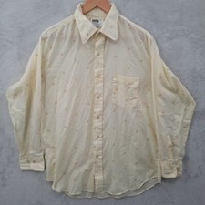 Vintage 70's Goldenrod Color Pattern Leisure Casual Shirt Ward 16 / 32 33