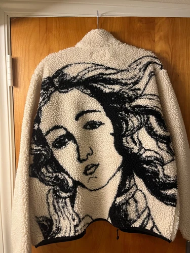 Stussy Venus Jacquard Fleece Jacket - Size Medium - Color: Natural