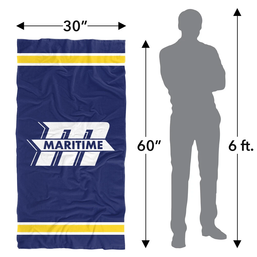 Massachusetts Maritime Academy Beach Towel/Bath Towel, 30"x60" Stripes