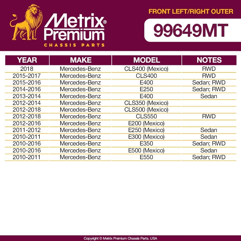 Комплект концов переднего внешнего анкерного стержня для Mercedes-Benz E250 E350 E400 E550 2010-2014 годов выпуска - Изображение 2 из 4