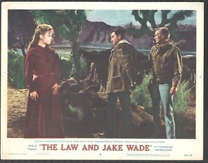 Law and Jake Wade original 8x10 lobby card Richard Widmark Robert Taylor in town