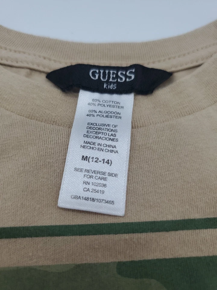 Camiseta Guess Niños Juvenil Mediana 12-14 Marrón Logo Camuflaje... #17152 Foto 2 de 4