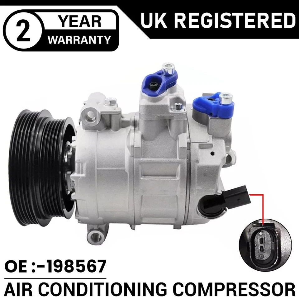 AIR CONDITIONING A/C COMPRESSOR FOR AUDI A3 Q3 TT VW BEETLE JETTA 2.5 1K0820808C - Image 2 of 4