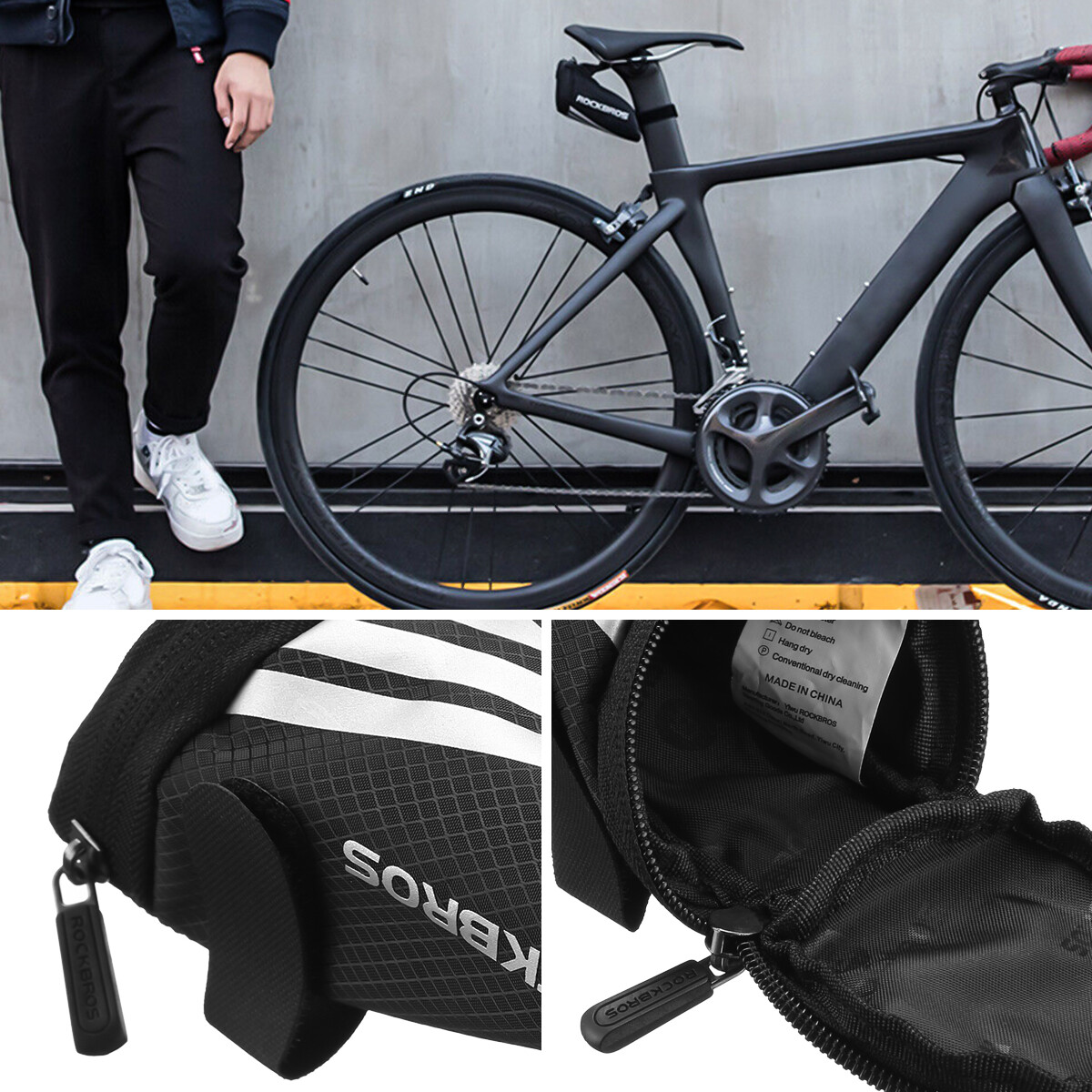 ROCKBROS Bike Saddle Bag Bicycle Seat Bag Under Seat Bike Tail Storage