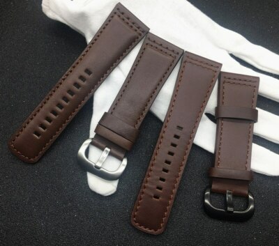 28mm Calfskin Italian Genuine Leather Brown Watchband Strap for Seven Friday