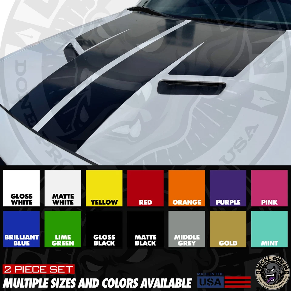 Виниловые наклейки этикетка графика для Dodge подходит Challenger капот полоски 2015-2023 - Изображение 3 из 4