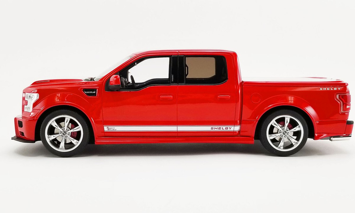 1/18 2017 Ford Shelby F150 Super Snake Race Red with White Stripes