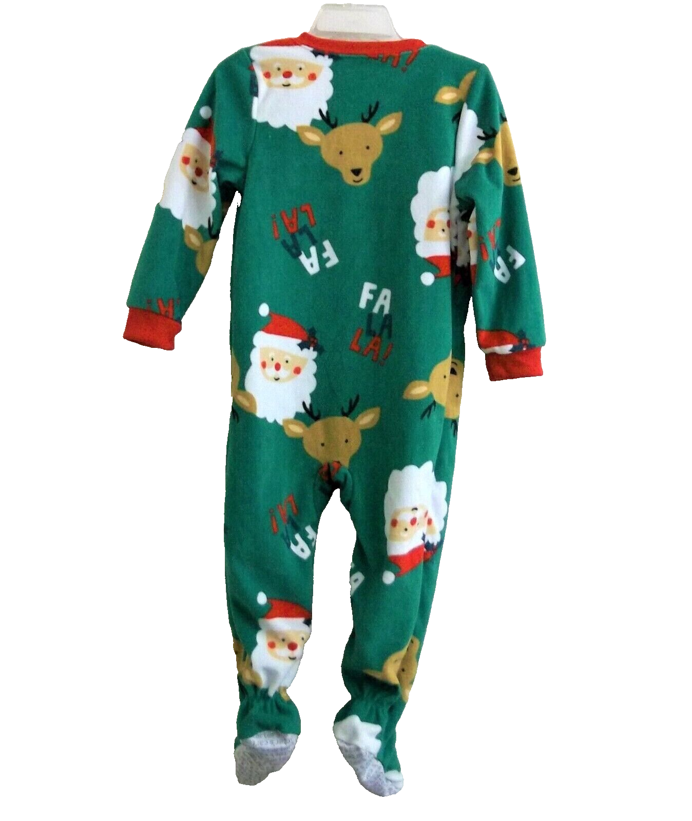 Christmas Fa La La Fleece One Piece Outfit Toddler 2T w/ Footies Carter