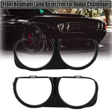 For Dodge Challenger 2015-2019 Pair Front Headlight Lamp Bezel Trim Left+Right