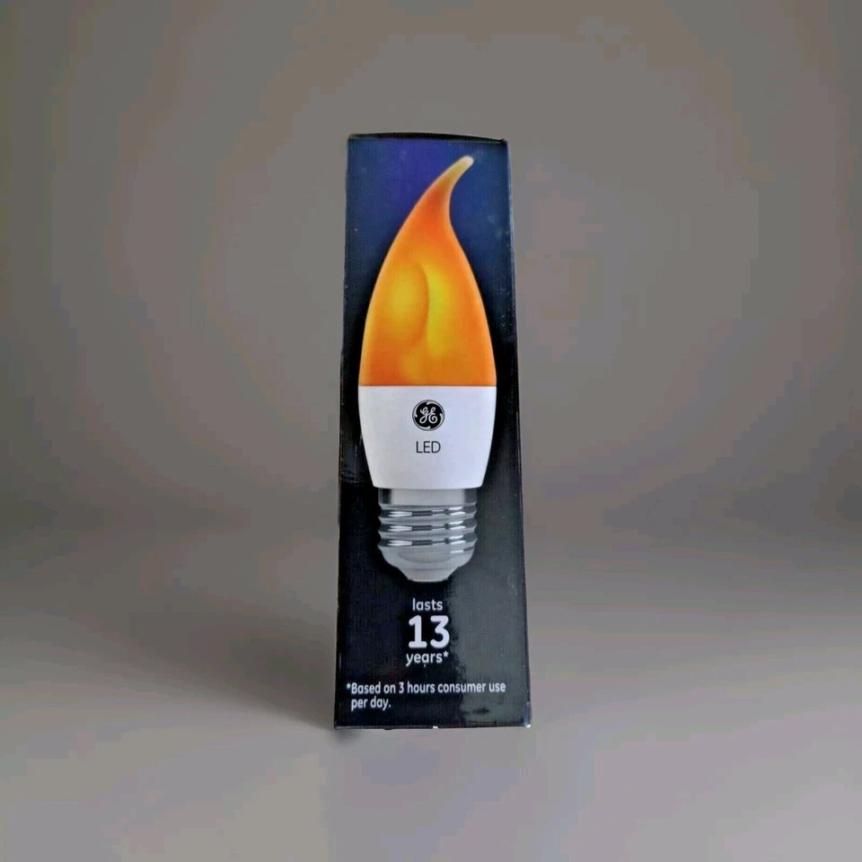 Light Bulbs Flicker Flame GE LED Low Energy Non Dim 15 Lumens soft white 2 Watt - Image 2 of 4