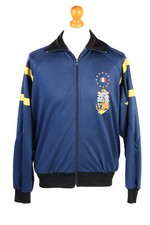 90s Retro Track Top SMA France Full Zip Vintage Navy Size M -SW2547