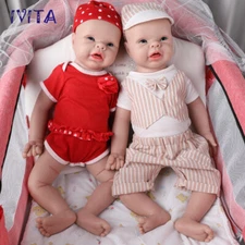 20'' Blue Eyes Full Sililcone Baby Doll Lifelike Reborn Silicone Baby Kids Gift
