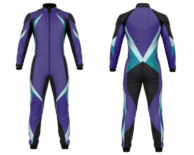 Custom Skydiving Jumpsuit One Piece Flight Suit Front & Back View