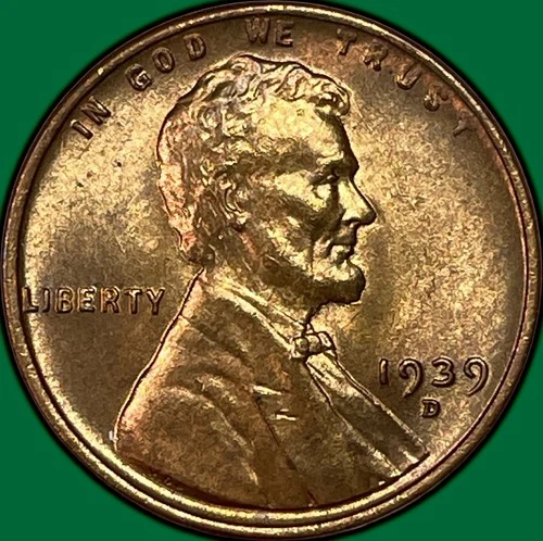 1939-D Lincoln Wheat Cent Uncirculated UNC Coin #37687