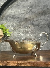 Vintage Silver Plated Nickel Gravy-Sauce Boat on 3 Feet EPNS Good Condition