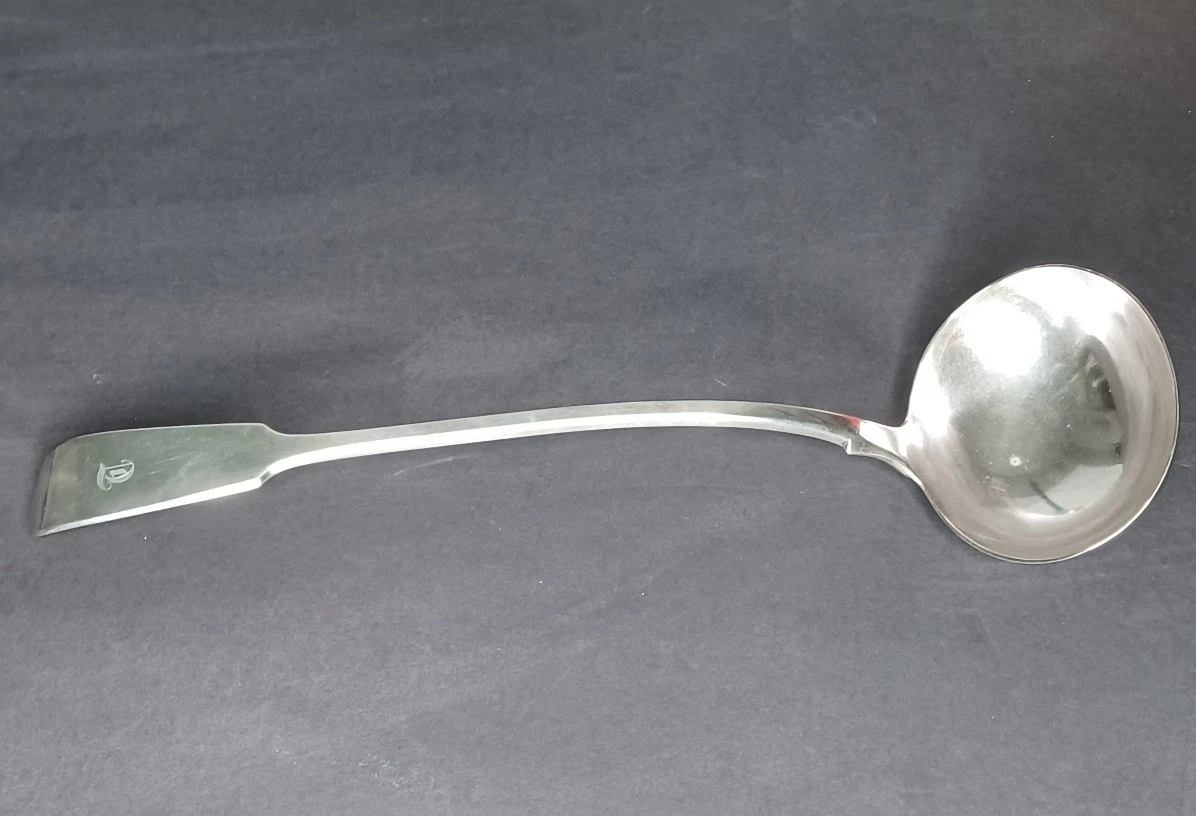 John Gough Antique British Electroplate Fiddle 13" Ladle