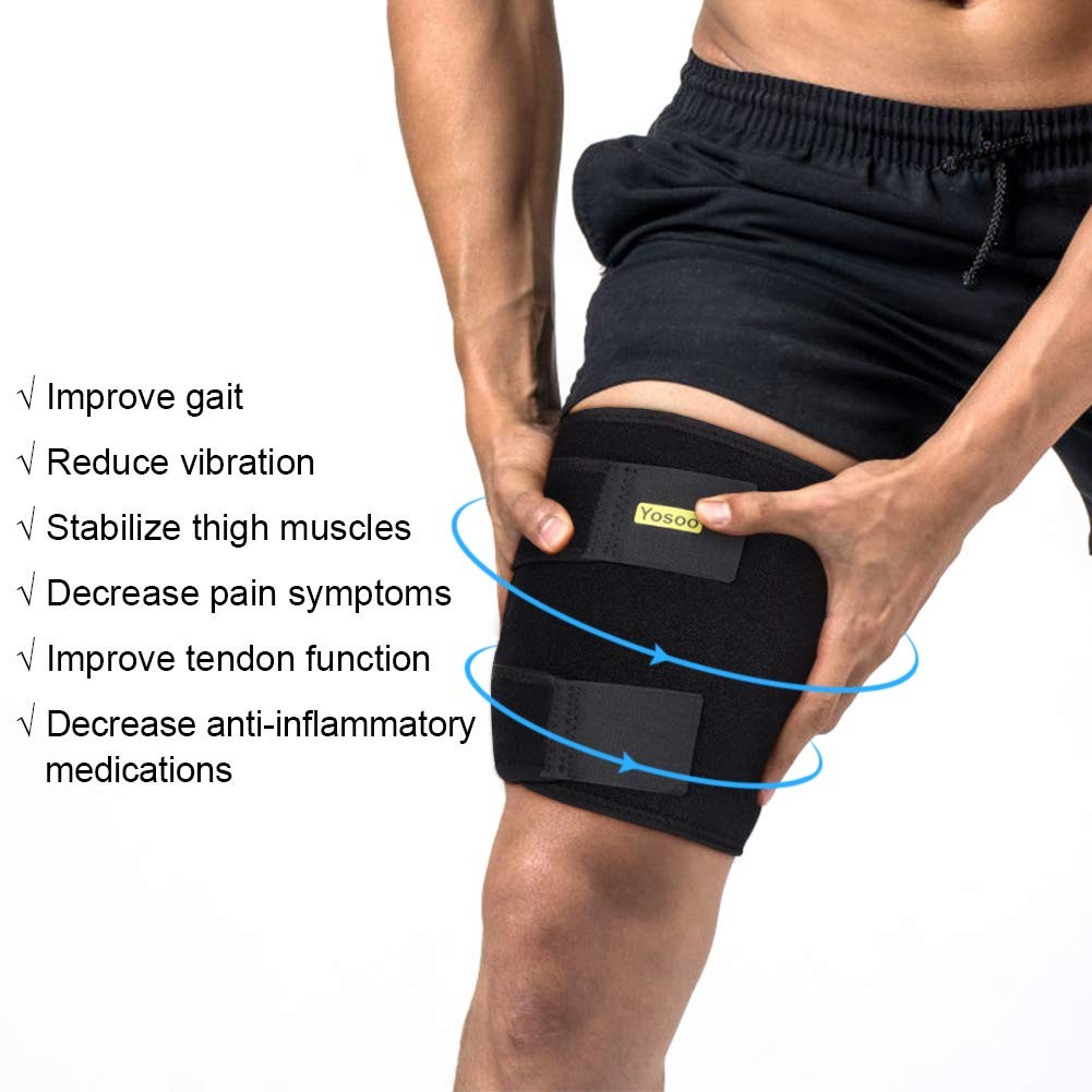 Thigh Support, Brace with Silicone Anti-Slip Strips, Free Size 