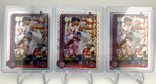 2025 Shota Imanaga  Topps Chrome -3 Card Lot X Fractor, Refractor & Base