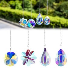 White Crystal Prism Suncatcher 4pcs Set Rainbow Maker Home Decoration Indoor