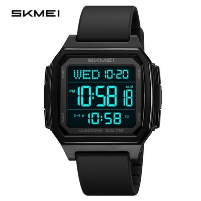 Sport EL light Stylish SKMEI 2515 With box Men's TPU Strap Square Watch Student