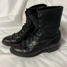 VTG 90s Laredo Two Tone Leather Kiltie Roper Western Boots 7.5 M Made in USA