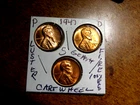 Lustrous RED Cartwheel Gem+ Brilliant Unc.  1947PDS Lincoln Penny Year Set L1