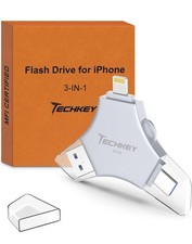 MFi Certified USB 3.0 Flash Drive 128GB iPhone/iPad/Android/PC Thumb Drive 3in1