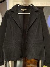 Corduroy Women  s Blazer Casual Jacket , Black, Petite Medium, St John  s Bay