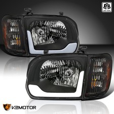 Black Fits 2005-2006 Toyota Tundra 05-07 Sequoia Led Tube Headlightscorner Lamp