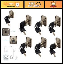 6 Sets Keyed Alike Desk Drawer Locks - Furniture Cabinet Wardrobe Toolbox Locks